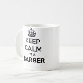 Behalten Sie ruhig ich sind Friseur-Weiß-Tasse Kaffeetasse (Vorderseite Links)