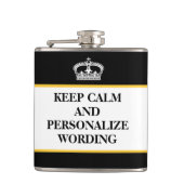 Behalten Sie ruhig, on-line-Schablone zu Flachmann (Vorderseite)