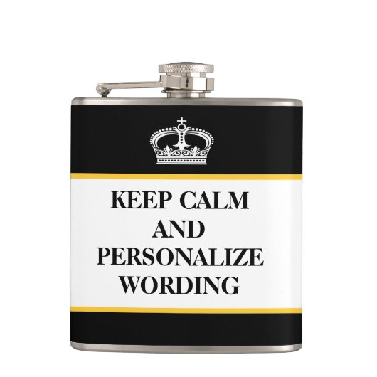 Behalten Sie ruhig, on-line-Schablone zu Flachmann (Vorderseite)