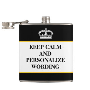 Behalten Sie ruhig, on-line-Schablone zu Flachmann