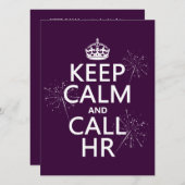 Behalten Sie ruhig und Anruf Stunde (irgendeine Einladung (Vorne/Hinten)