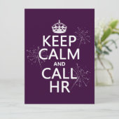 Behalten Sie ruhig und Anruf Stunde (irgendeine Einladung (Stehend Vorderseite)