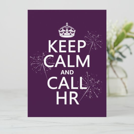 Behalten Sie ruhig und Anruf Stunde (irgendeine Einladung (Stehend Vorderseite)