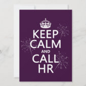 Behalten Sie ruhig und Anruf Stunde (irgendeine Einladung (Vorderseite)