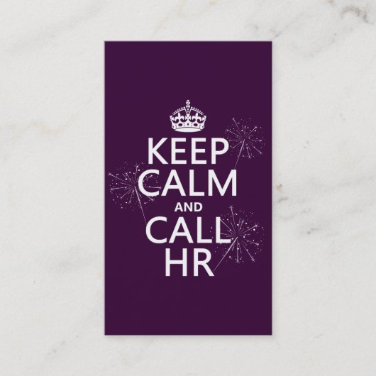 Behalten Sie ruhig und Anruf Stunde (irgendeine Visitenkarte (Vorderseite)