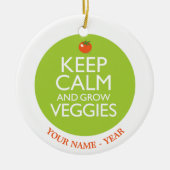 Behalten Sie ruhig und bauen Sie Veggies 2 an Keramikornament (Vorne)