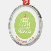Behalten Sie ruhig und bauen Sie Veggies 2 an Silbernes Ornament (Links)