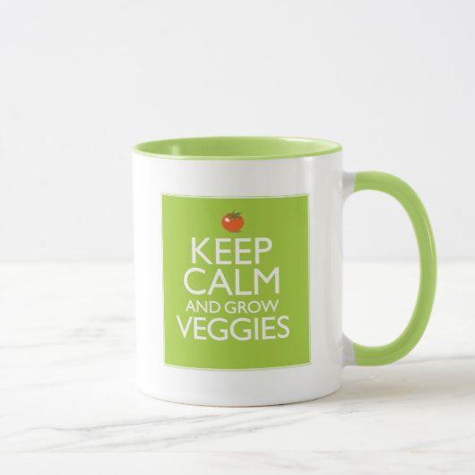 Behalten Sie ruhig und bauen Sie Veggies an Tasse (Rechts)