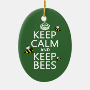 Behalten Sie ruhig und behalten Sie Bienen - alle Keramikornament