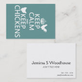 Behalten Sie ruhig und behalten Sie Hühner Visitenkarte (Vorne/Hinten)