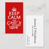 Behalten Sie ruhig und behalten Sie Schreiben Visitenkarte (Vorne/Hinten)