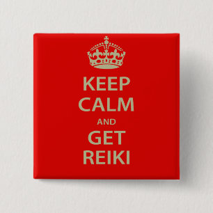 Behalten Sie ruhig und erhalten Sie Reiki Button