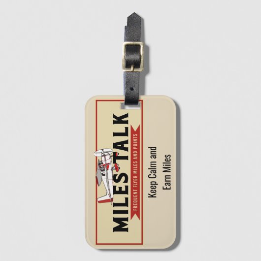 Behalten Sie ruhig und erwerben Sie Meilen Gepäckanhänger (Vorderseite Vertikal)