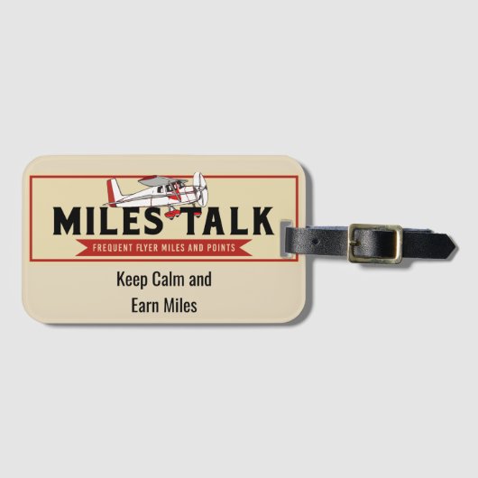Behalten Sie ruhig und erwerben Sie Meilen Gepäckanhänger (Vorderseite (Horizontal))