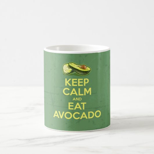 Behalten Sie ruhig und essen Sie Avocado Kaffeetasse (Mittel)