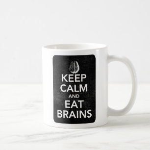 Behalten Sie ruhig und essen Sie Gehirn-Tasse Kaffeetasse