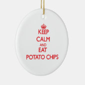 Behalten Sie ruhig und essen Sie Kartoffelchips Keramik Ornament (Rechts)