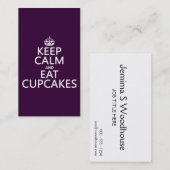 Behalten Sie ruhig und essen Sie kleine Kuchen Visitenkarte (Vorne/Hinten)
