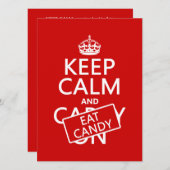 Behalten Sie ruhig und essen Sie Süßigkeit Einladung (Vorne/Hinten)