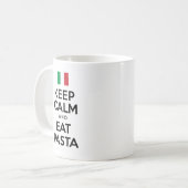 Behalten Sie ruhig und essen Sie Teigwaren-Tasse Kaffeetasse (Vorderseite Links)