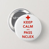 Behalten Sie ruhig und führen Sie NCLEX Knopf Button (Vorne & Hinten)