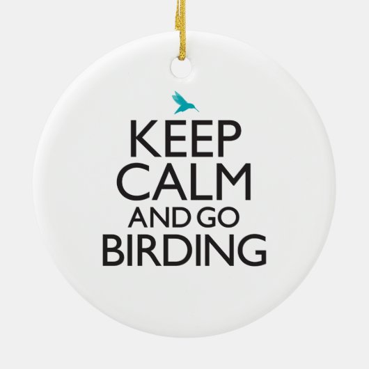 Behalten Sie ruhig und gehen Sie Vogelbeobachtung Keramikornament (Hinten)