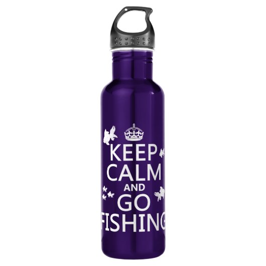 Behalten Sie ruhig und gehen Sie zu fischen Trinkflasche (Vorderseite)