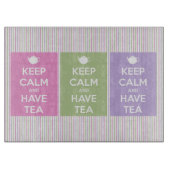 Behalten Sie ruhig und haben Sie Tee-Collage Schneidebrett (Vorderseite)