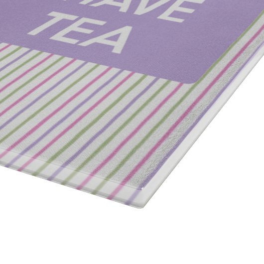 Behalten Sie ruhig und haben Sie Tee-Collage Schneidebrett (Ecke)