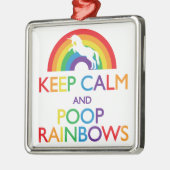 Behalten Sie ruhig und kacken Sie Silbernes Ornament (Links)