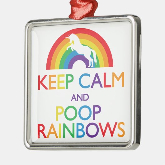 Behalten Sie ruhig und kacken Sie Silbernes Ornament (Links)
