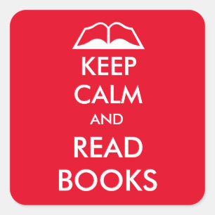 Behalten Sie ruhig und lesen Sie Bücher Quadratischer Aufkleber