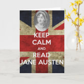 Behalten Sie ruhig und lesen Sie Jane Austen Karte (Gelbe Blume)