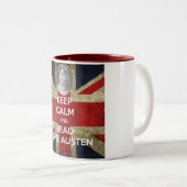 Behalten Sie ruhig und lesen Sie Jane Austen Zweifarbige Tasse (VorderseiteRechts)