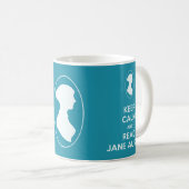 Behalten Sie ruhig und lesen Sie Kaffeetasse (VorderseiteRechts)