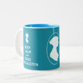 Behalten Sie ruhig und lesen Sie Zweifarbige Tasse (Vorderseite Links)