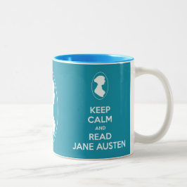 Behalten Sie ruhig und lesen Sie Zweifarbige Tasse