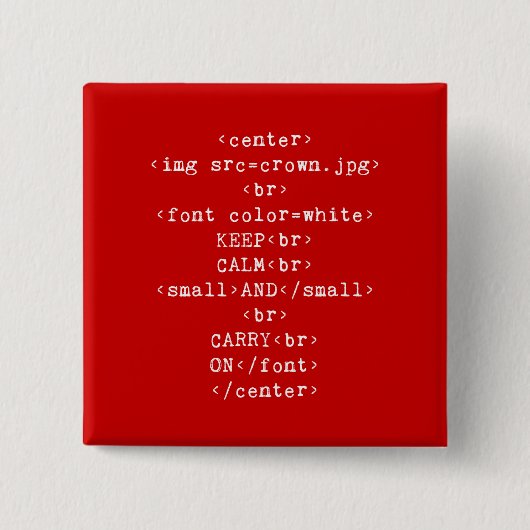 Behalten Sie ruhig und machen Sie HTML weiter (in Button (Vorderseite)