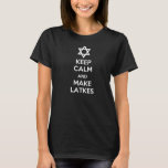 Behalten Sie ruhig und machen Sie Latkes T-Shirt<br><div class="desc">Behalten Sie Ruhe und machen Sie jene Latkes für Chanukah.  Großes Geschenk für den jüdischen Feiertag</div>