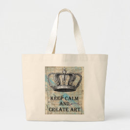 Behalten Sie ruhig und schaffen Sie Kunst-Vintagen Jumbo Stoffbeutel
