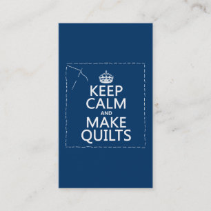 Behalten Sie ruhig und stellen Sie Steppdecken her Visitenkarte