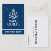 Behalten Sie ruhig und stellen Sie Steppdecken her Visitenkarte (Vorne/Hinten)