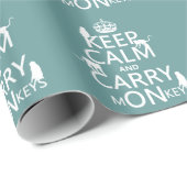 Behalten Sie ruhig und tragen Sie Affen - alle Geschenkpapier (Rolleneckpunkt)