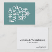 Behalten Sie ruhig und tragen Sie Affen - alle Visitenkarte (Vorne/Hinten)