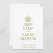 Behalten Sie ruhig und tragen Sie Windeln Einladung (Vorne/Hinten)