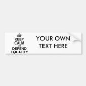 BEHALTEN SIE RUHIG UND VERTEIDIGEN SIE GLEICHHEIT AUTOAUFKLEBER (Vorne)