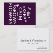 Behalten Sie ruhig und wachsen Sie Blumen (in Visitenkarte (Vorne/Hinten)