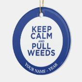 Behalten Sie ruhig und ziehen Sie Unkräuter Keramik Ornament (Links)