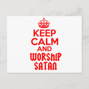 Behalten Sie ruhige Anbetung Satan Postkarte
