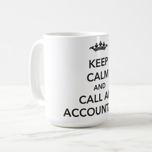 Behalten Sie ruhige Buchhalter-Tasse Kaffeetasse (Vorderseite Links)